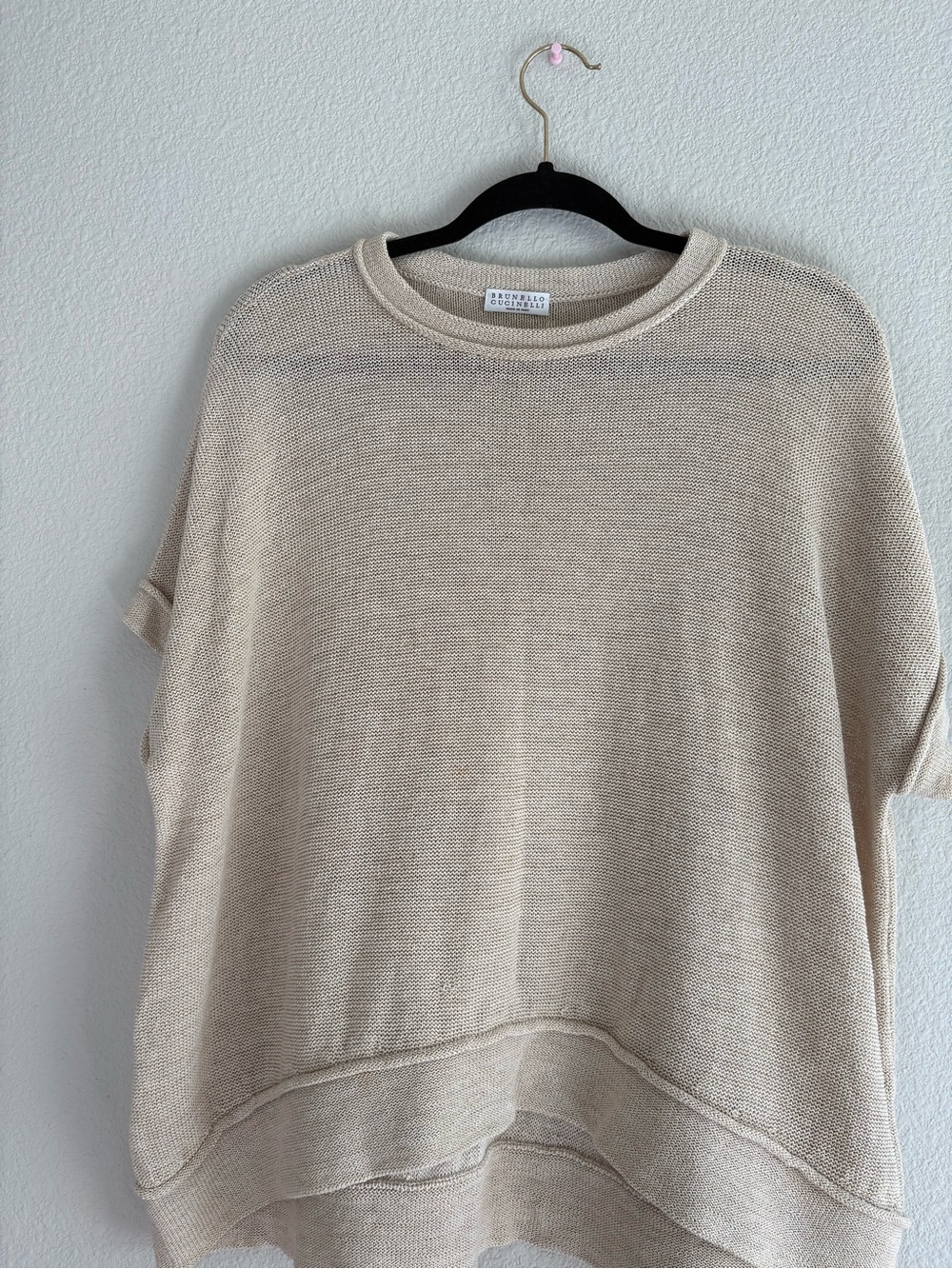 Brunello Cucinelli Gold Lurex Maxi Draped Knit Top Size Med $1850 Original